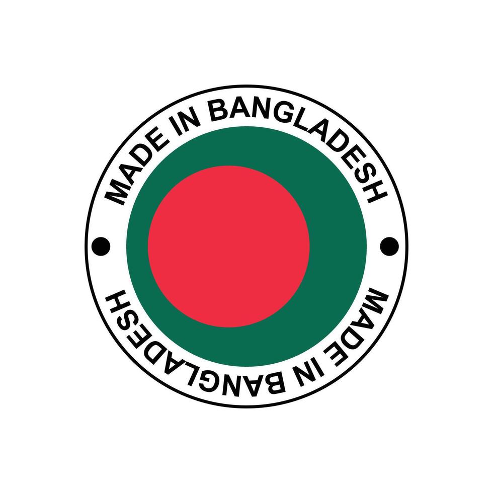 MADE IN Bangladesh circle stamp with flag vector