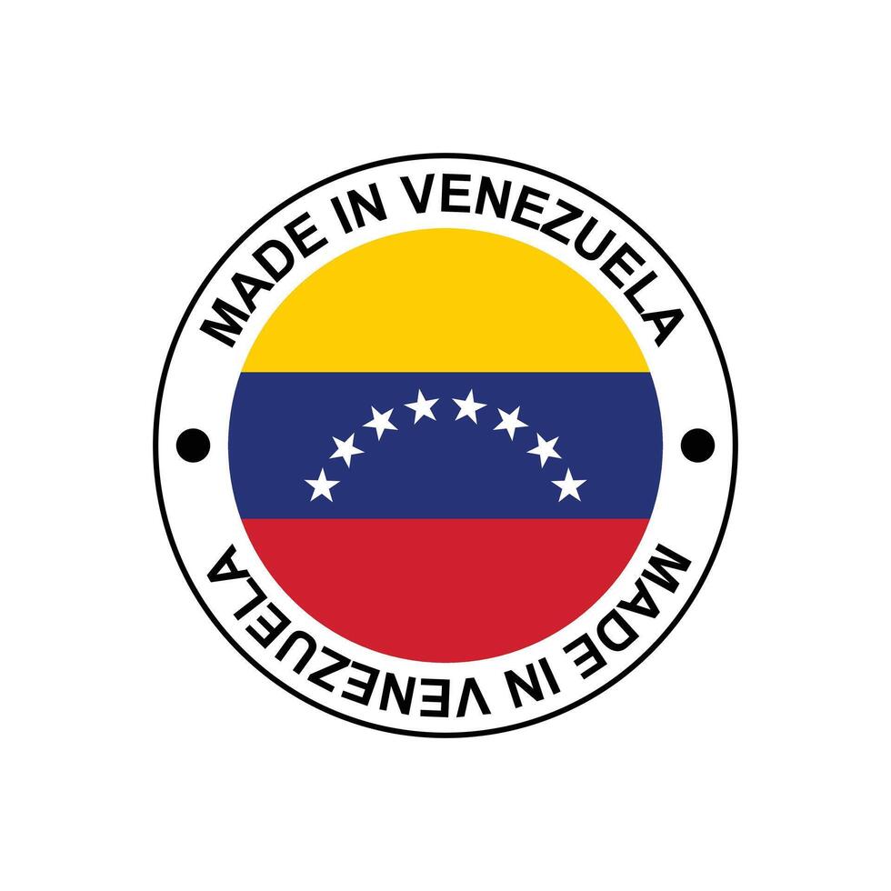 MADE IN Venezuela circle stamp with flag vector