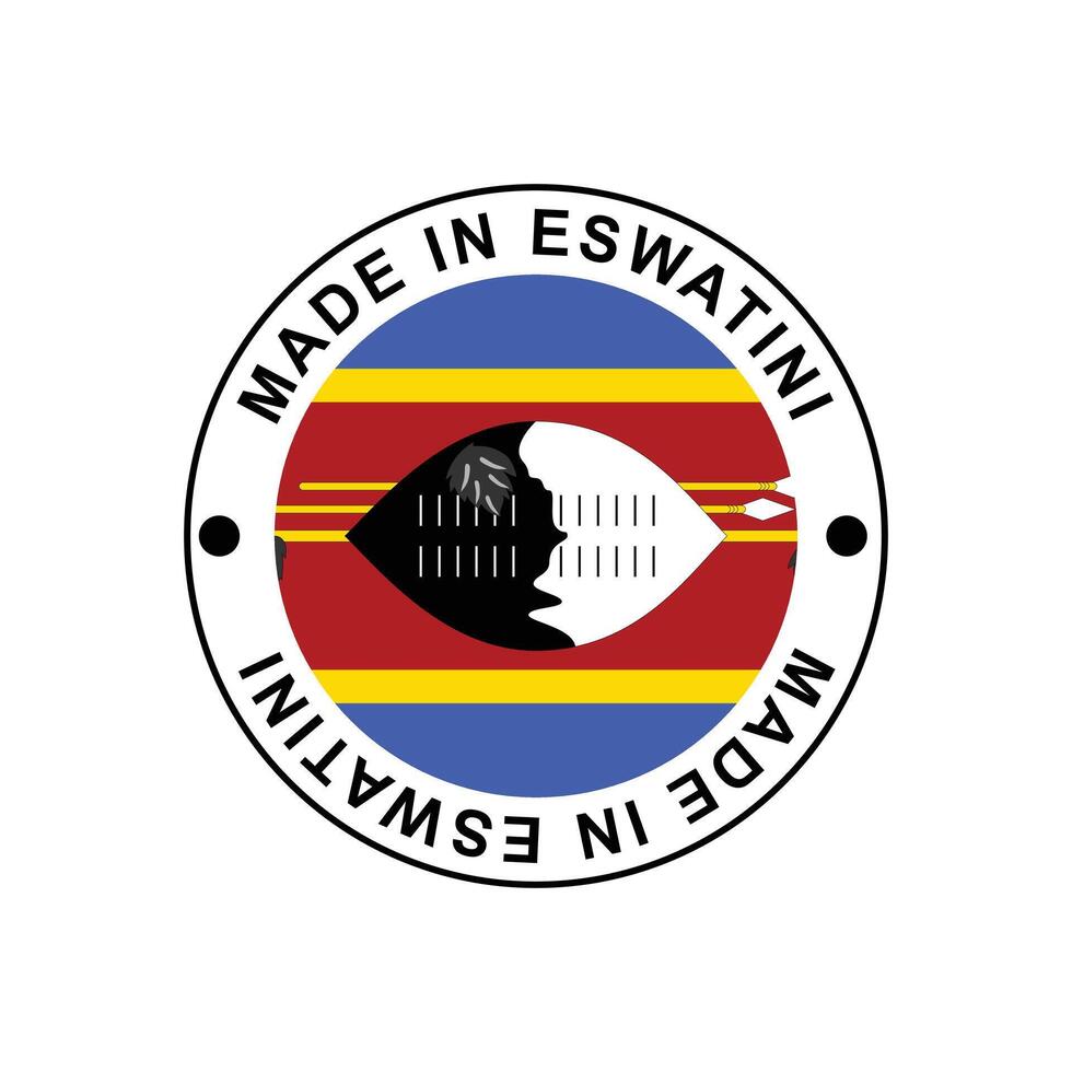 MADE IN Eswatini circle stamp with flag vector
