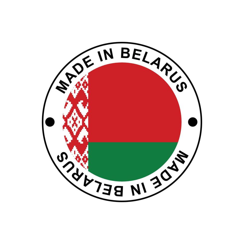 MADE IN Belarus circle stamp with flag vector