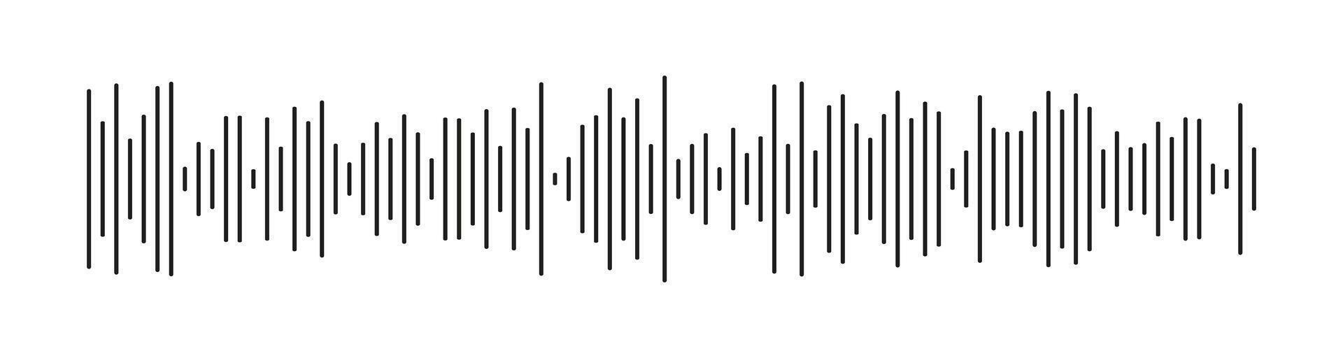 Voice message template. Equalizer symbol. Audio chat speech sound wave icon. Minimalist element for mobile messenger, podcast online radio interface, music player or app. Waveform black pattern. vector