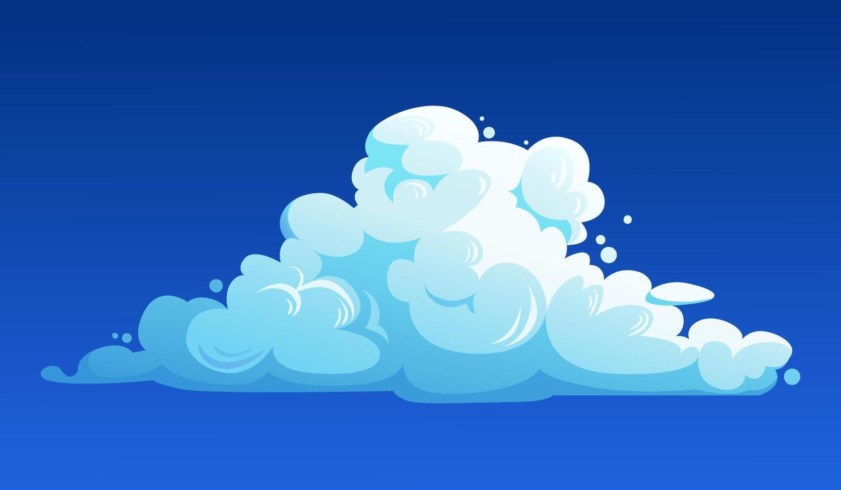 Cumulus cloud illustration Isolated on blue sky background for banner design, flyer, cover, card, and website. vector