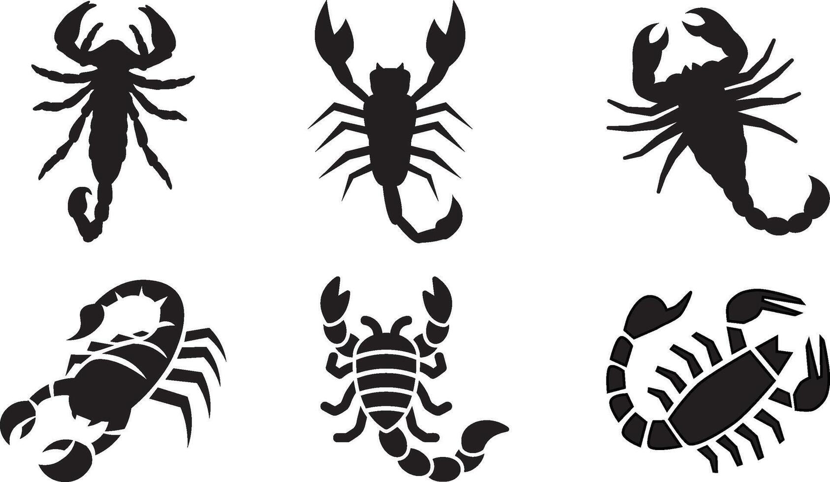 Collection of scorpion icon illustration vector