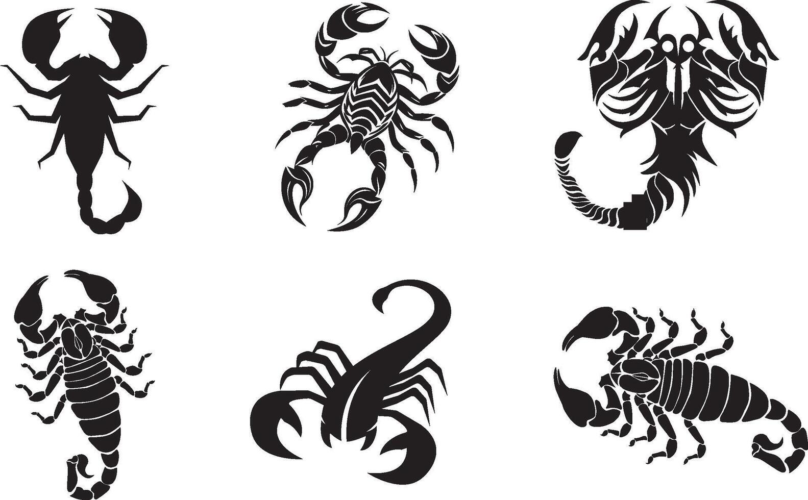 Set of scorpion insects icon design on white background vector