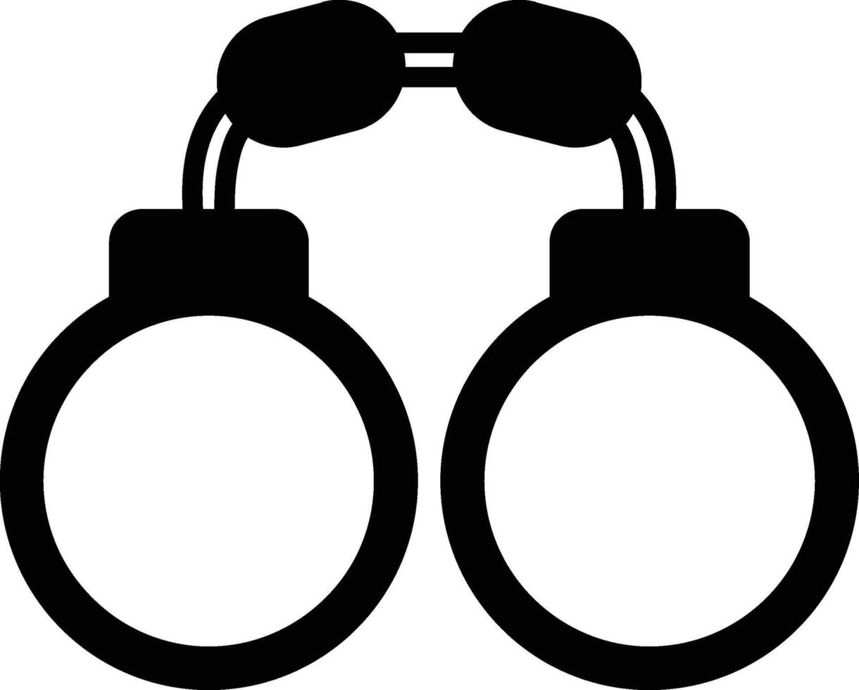 Handcuffs icon or logo illustration in white background vector