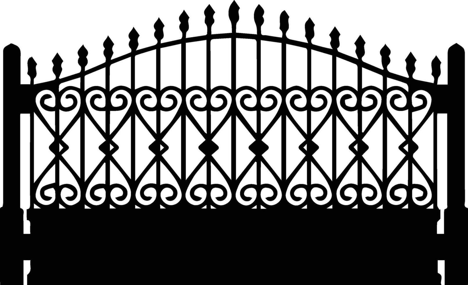 Gate icon silhouette illustration. Gate logo icon on white background vector