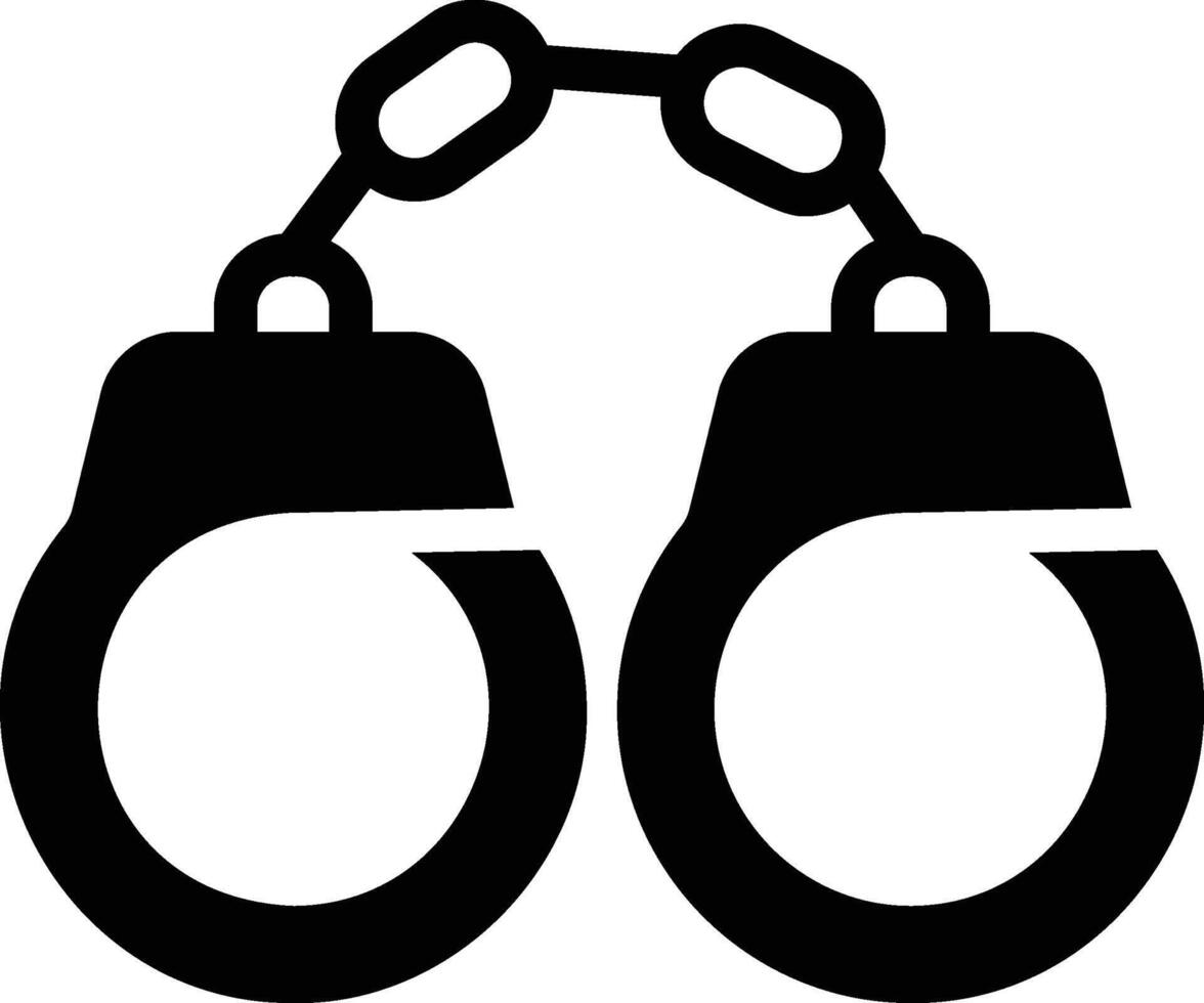 Police handcuffs icon design. Filled flat handcuffs glyph icon vector