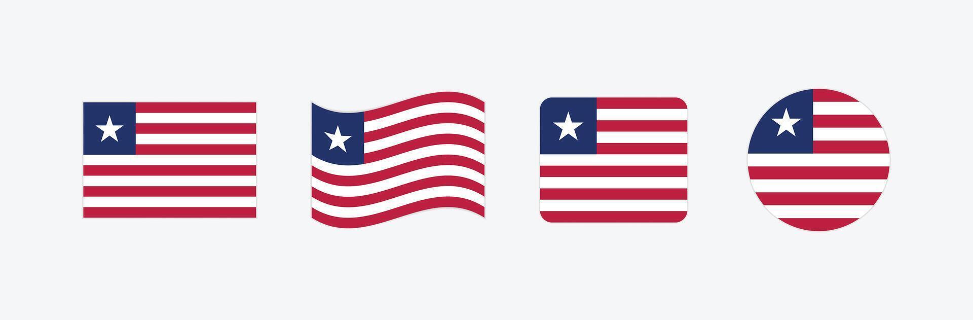 Liberia flag. Set of Liberia Flags Collection. vector