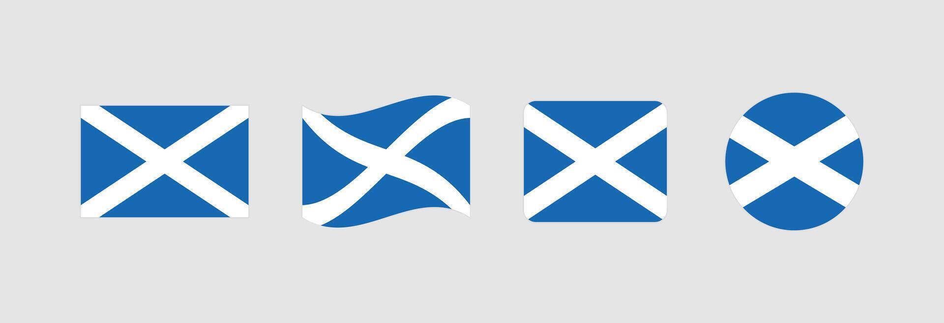 Scotland flag. Set of Scotland Flags Collection. vector
