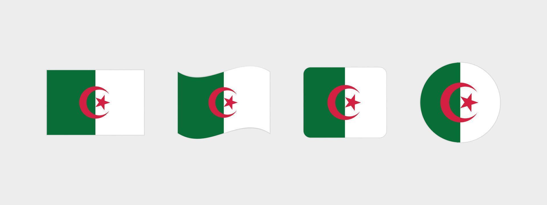 Algeria flag. Set of Algeria Flags Collection. vector