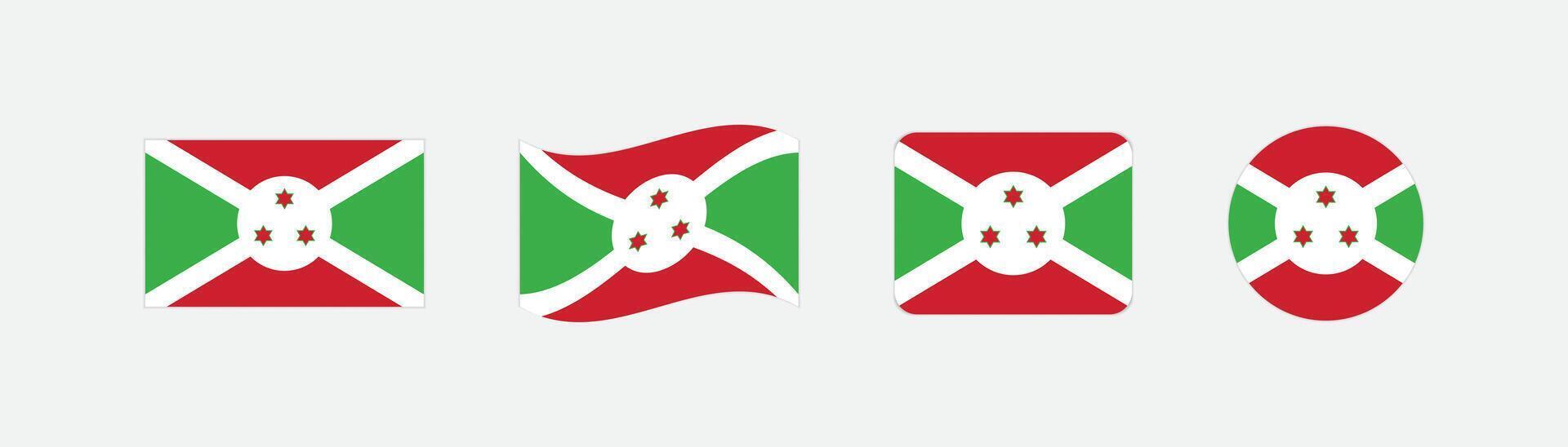 Burundi flag. Set of Burundi Flags Collection. vector