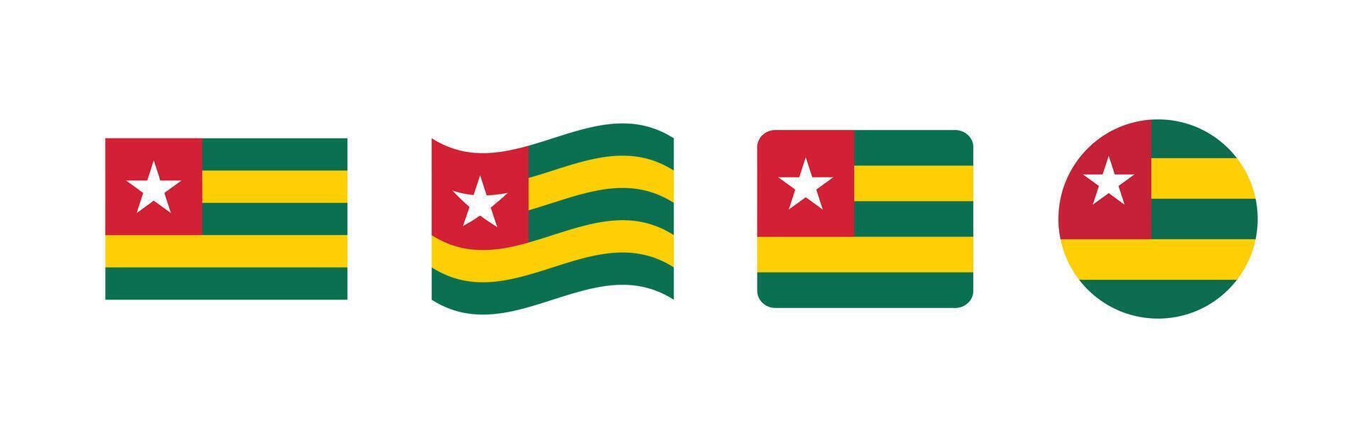 Togo flag. Set of Togo Flags Collection. vector
