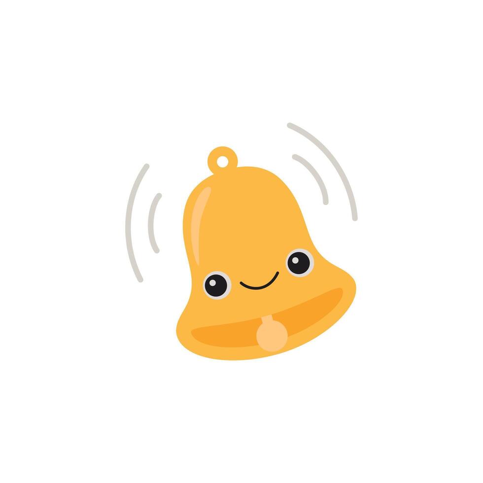 Cute bell character with smiling face vector