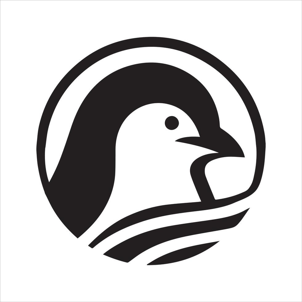Sleek penguin silhouette in flat design vector