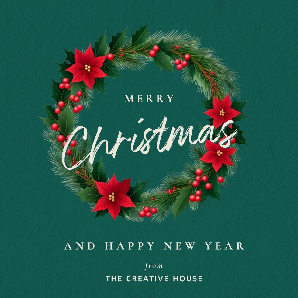 christmas greeting for linkedin post social media template