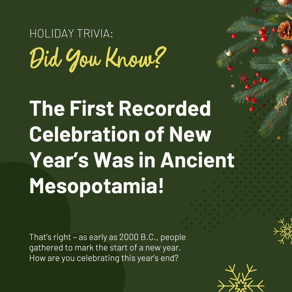 Trivia Carousel LinkedIn Post End of Year Holiday Edition template