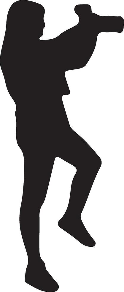A silhouette of a man holding a gun vector