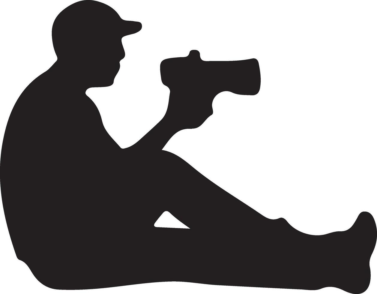 Silhouette of a man with a camera vector