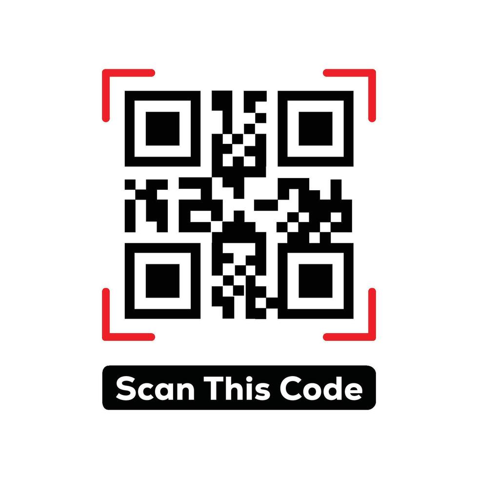 Scan QR code icon. Digital scanning qr code. QR code scan for smartphone. QR code for payment. Scan QR code symbol vector