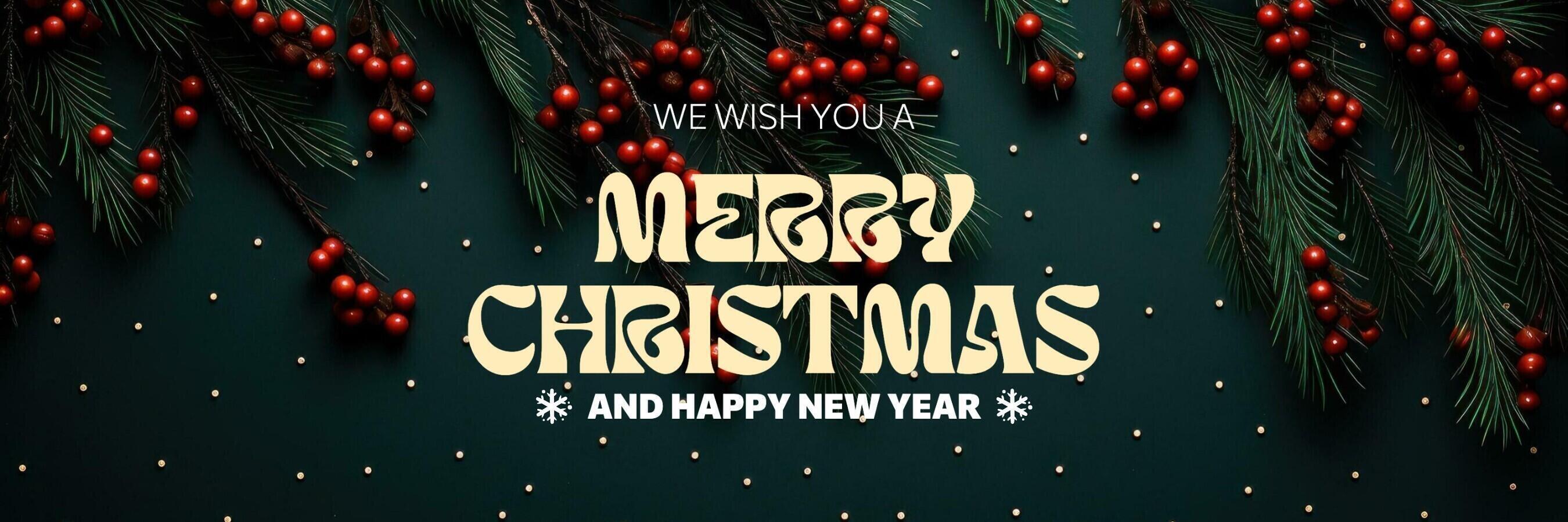 Merry Christmas and Happy New Year Greetings Header template