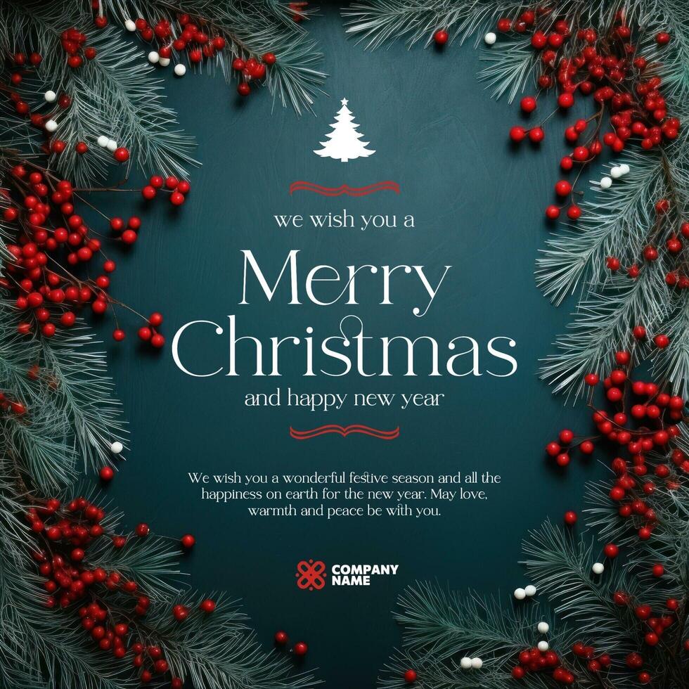 Merry Christmas Greeting Post template