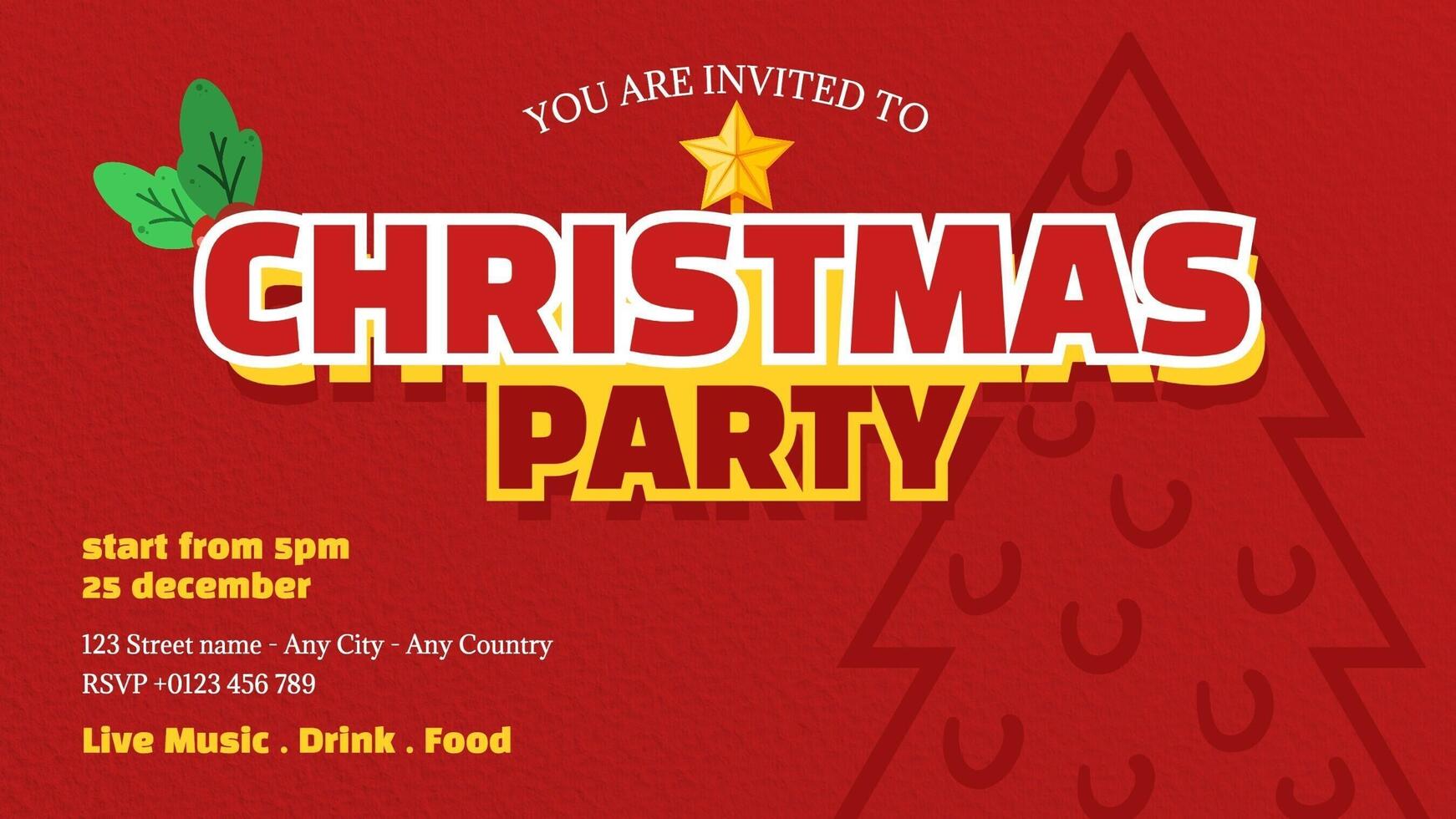 Xmas Party Invitation Twitter Post template