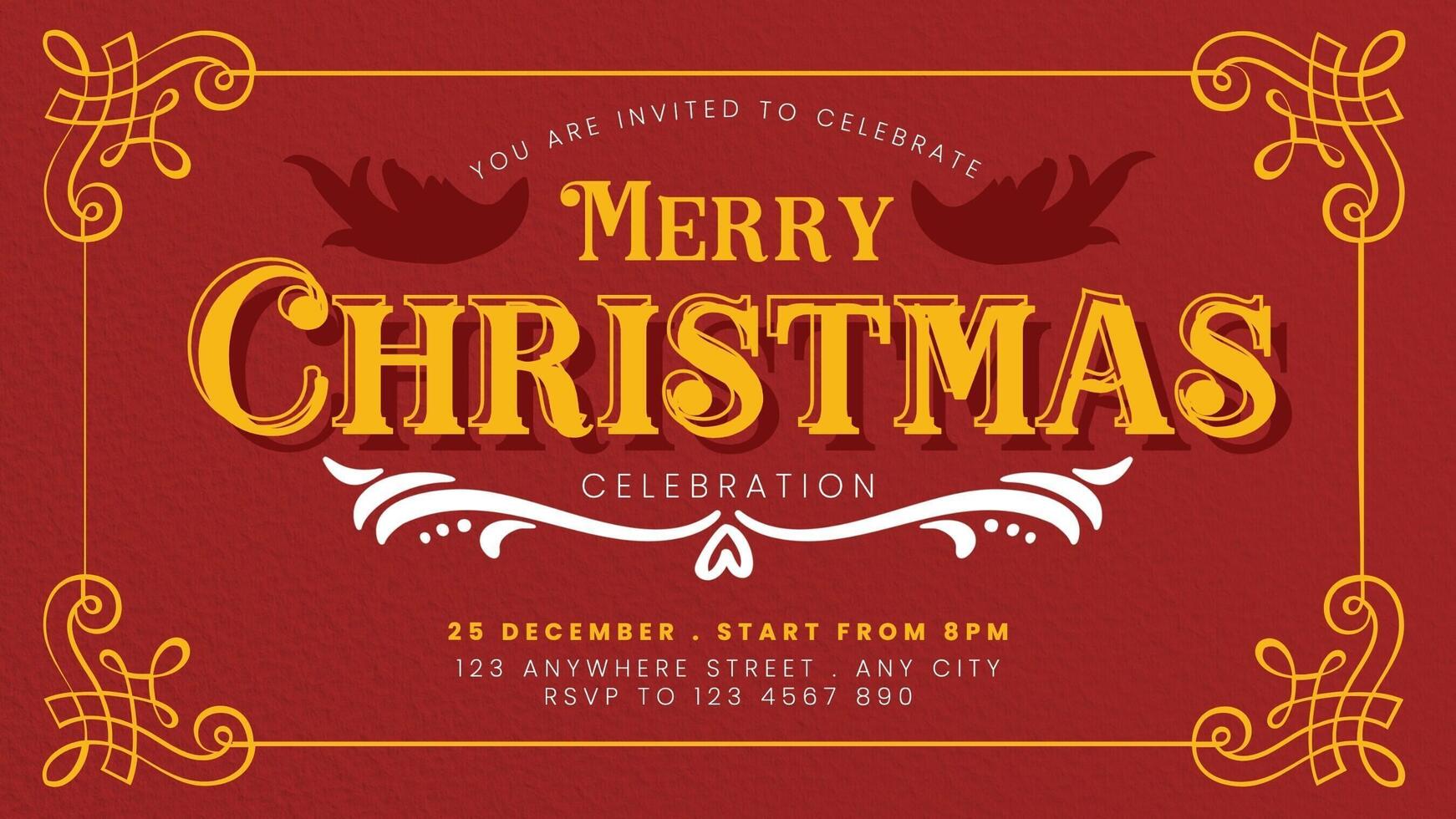 Christmas Celebration Invitation Vintage Themed Twitter Post template