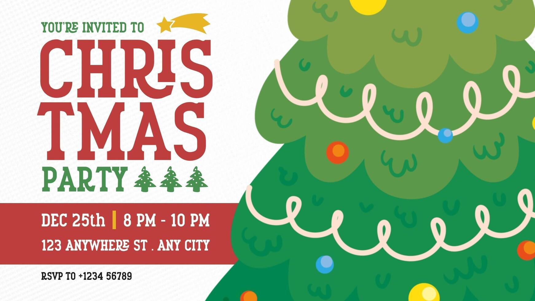 Christmas Party Invitation Twitter Post Template