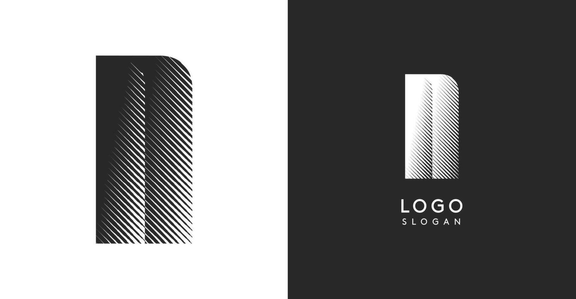 N letter. Sharp contrast monogram strike diagonal hatching for industrial yet modern look. High bold logo template. Logotype concept design for brand in tech, architecture, fashion vector