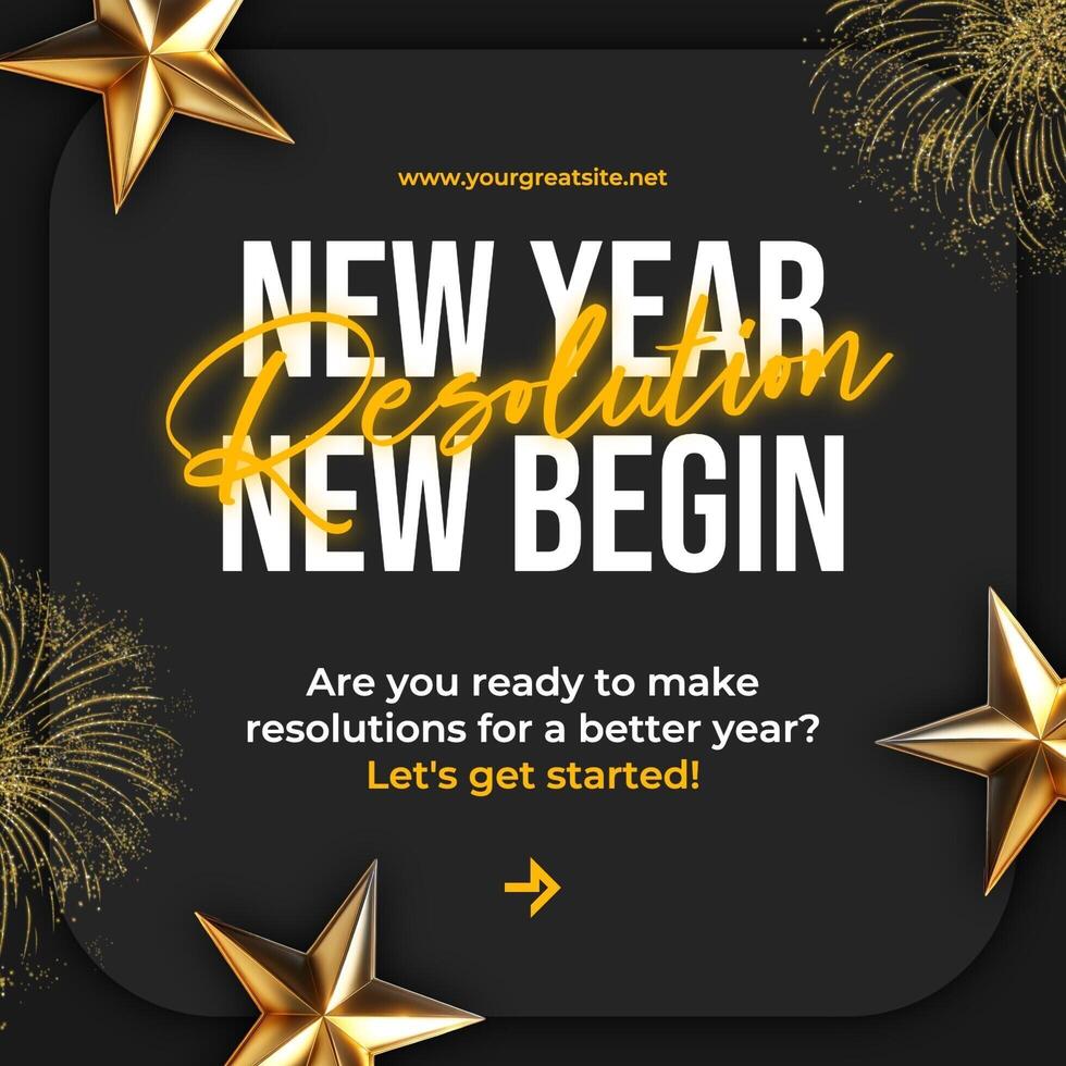 New Year Resolution Instagram Post template