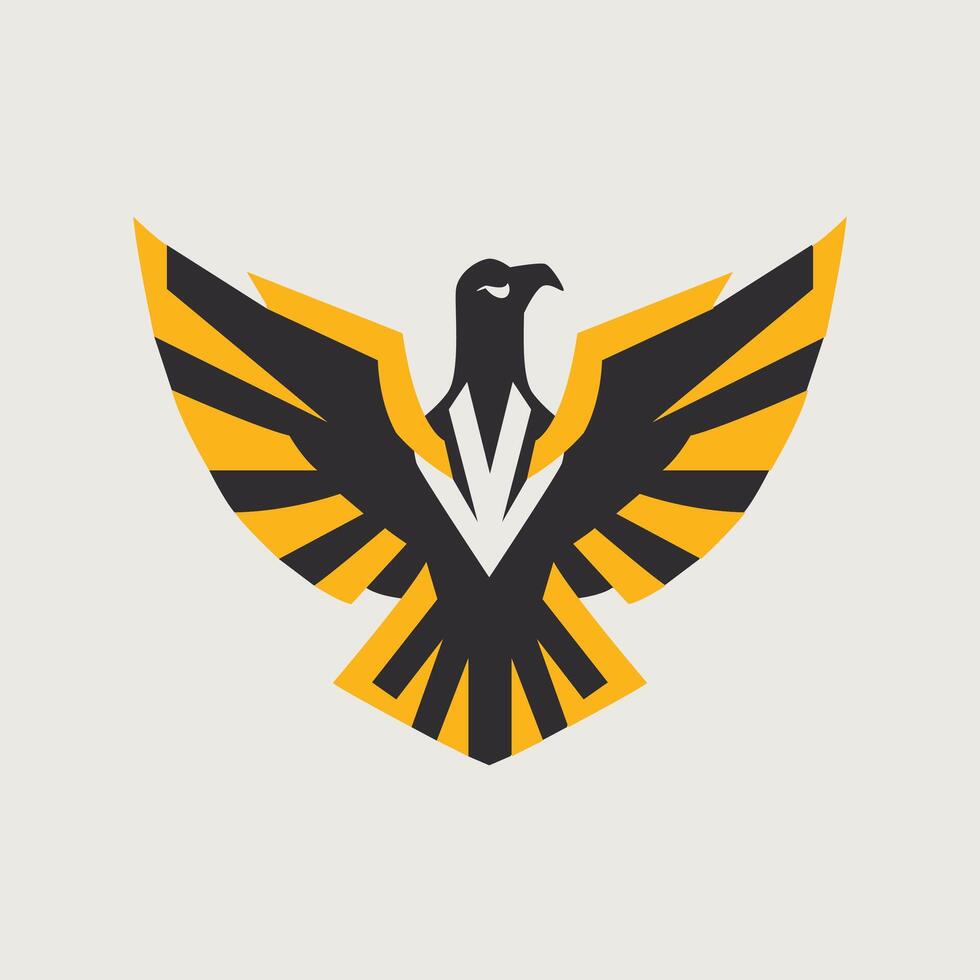 a black and yellow eagle logo vector