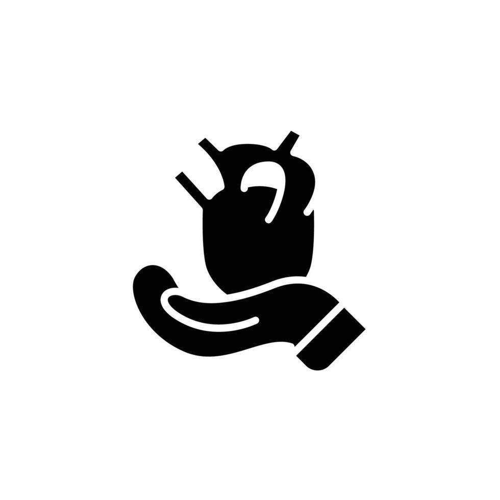 heart donation solid icon design good for web or mobile app vector