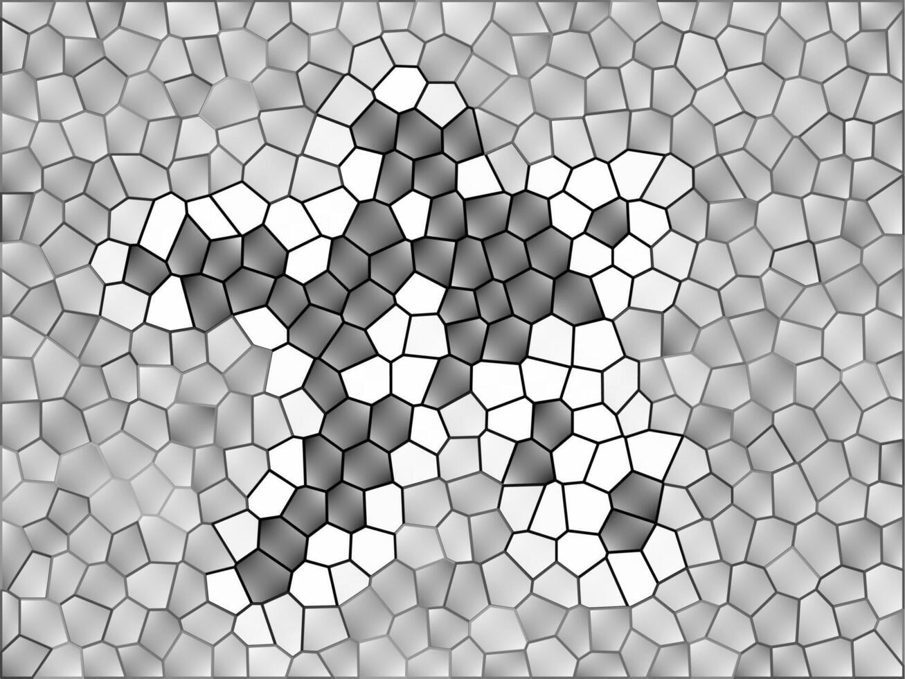 A mosaic pattern with a black and white star vector
