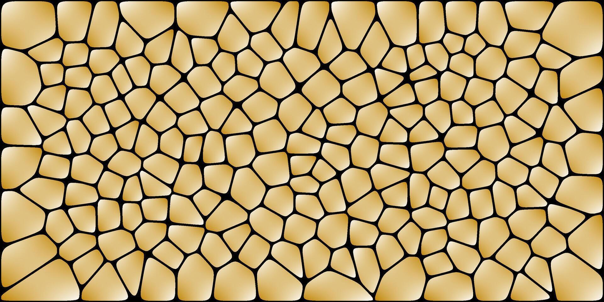 Seamless mosaic pattern. Golden stone realistic background. Design illustration for web, print, interior design, wallpaper vector
