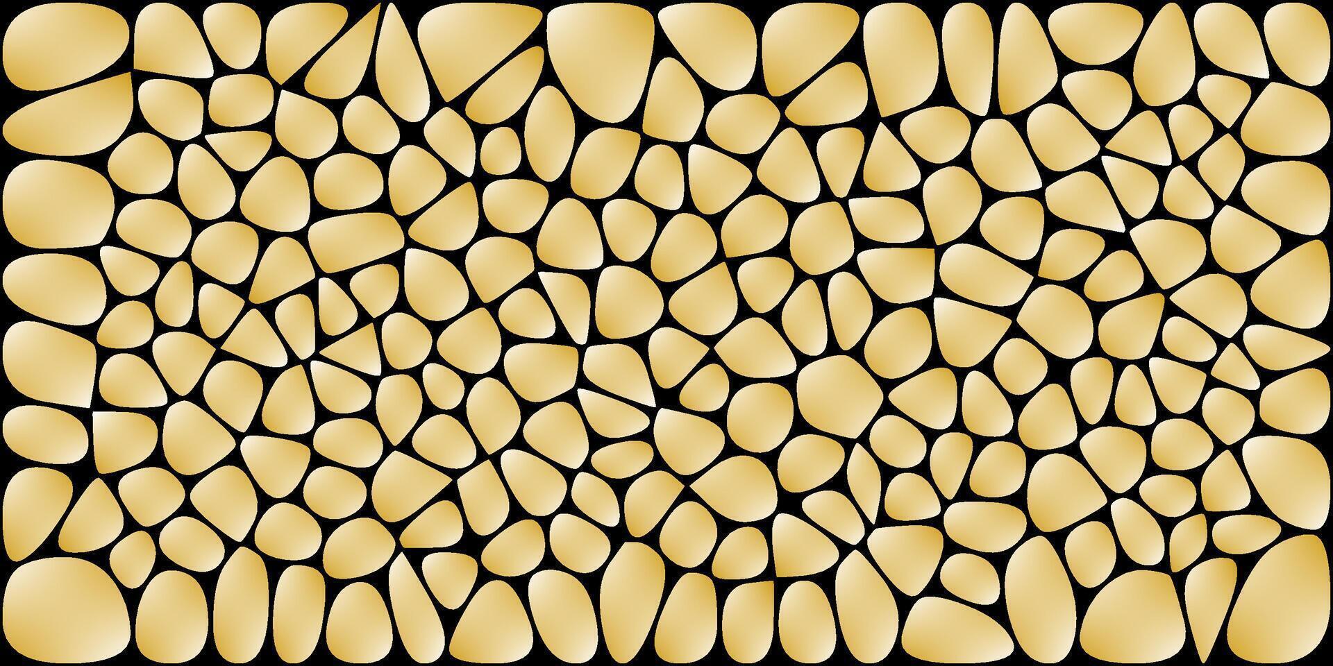 Seamless mosaic pattern. Golden stone realistic background. Design illustration for web, print, interior design. vector