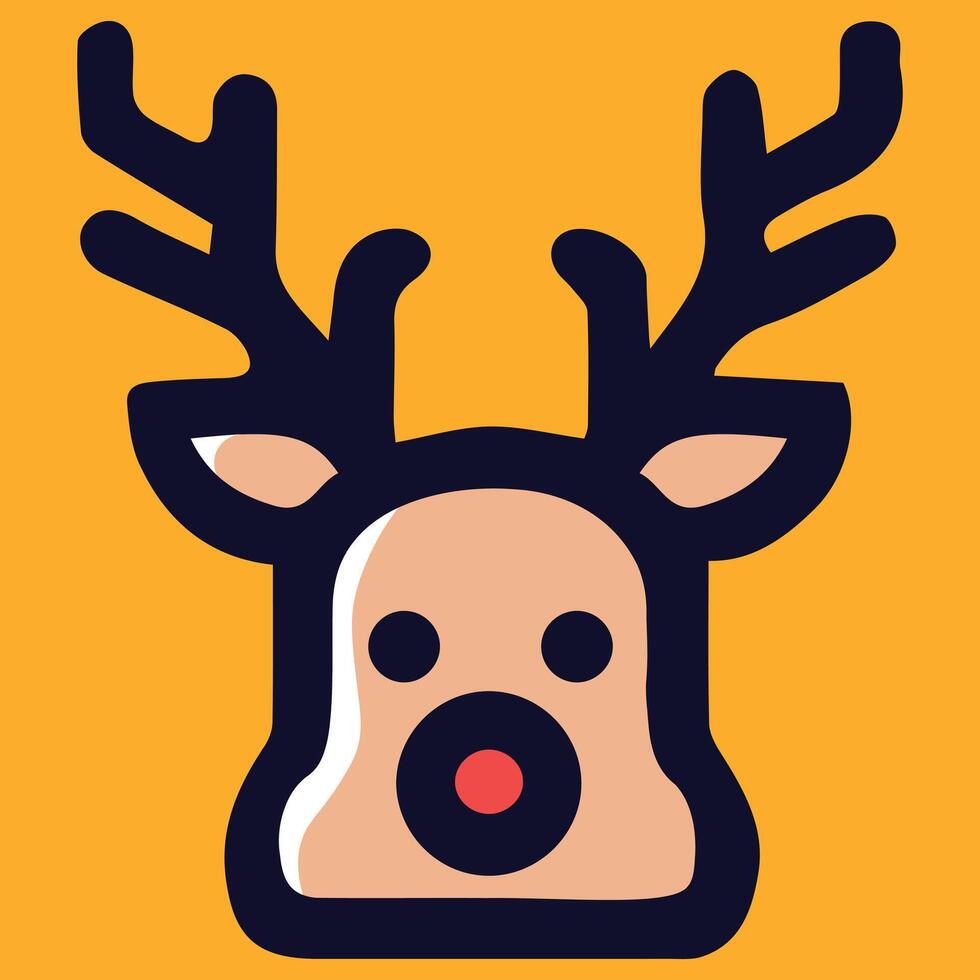 Rudolph's Festive Glow A Modern Christmas Icon vector