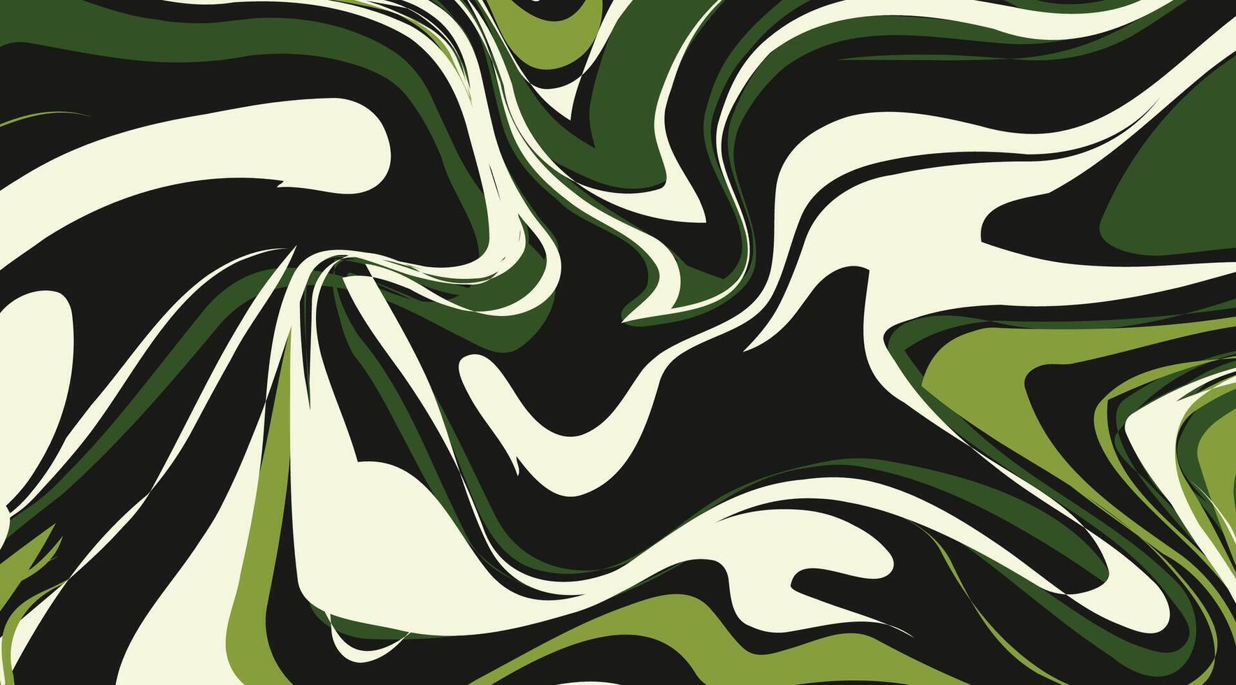 Dynamic Green Waves Abstract Camouflage Design vector