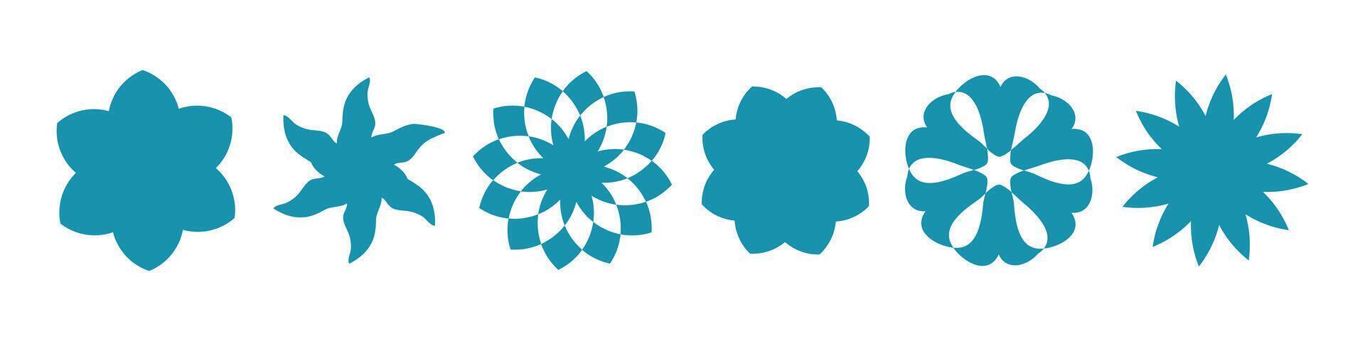 Retro style snowflakes clipart collection. Perfect for banner, flyer, label, postcard, sale, stickers. Isolated illustration. vector