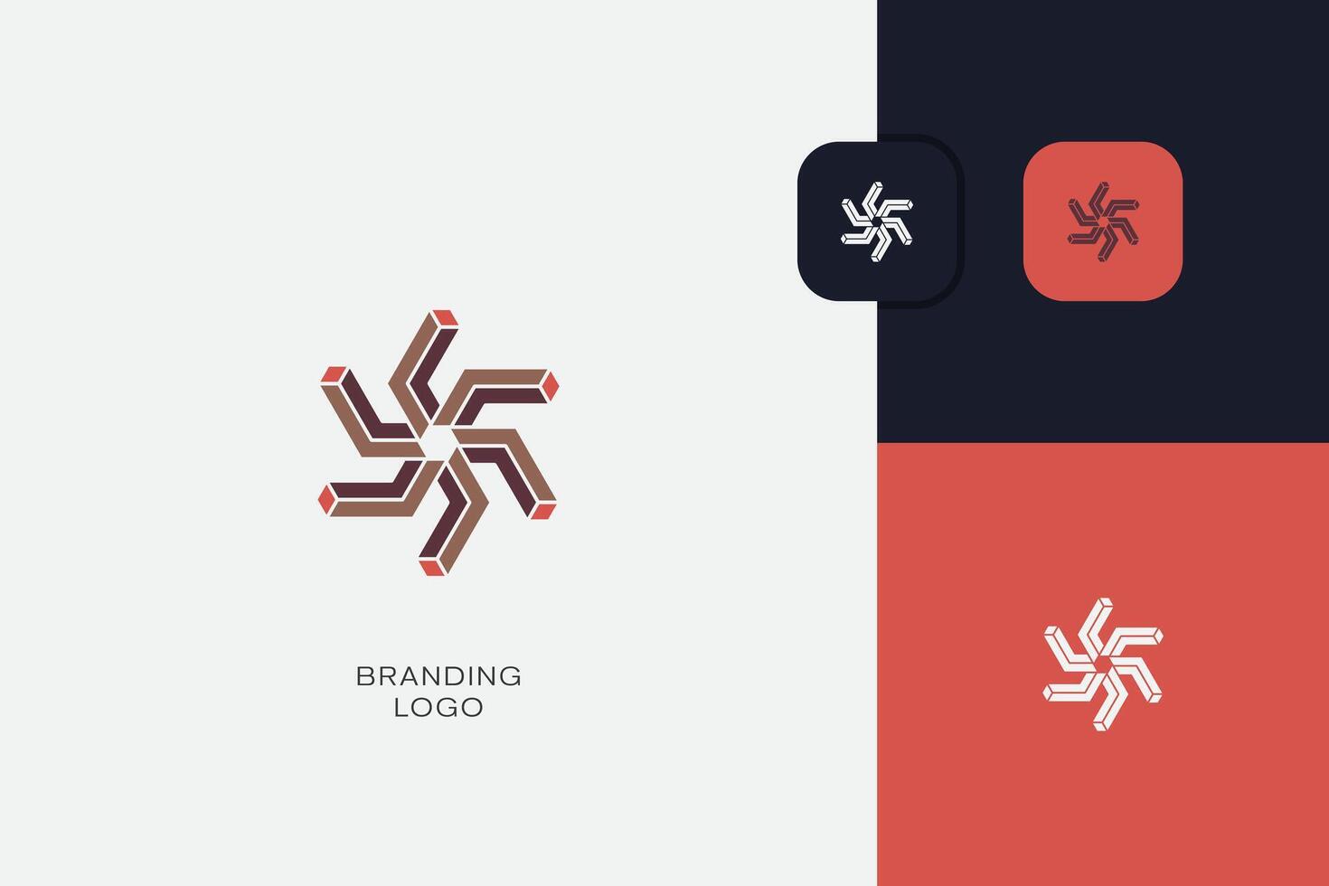 Geometric Abstract Digital App Brand Logo vector