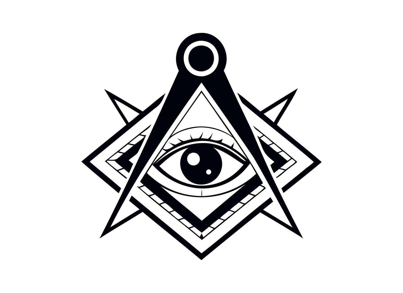 All-Seeing Eye and Compass Illustration for Masonic and Esoteric Designs vector
