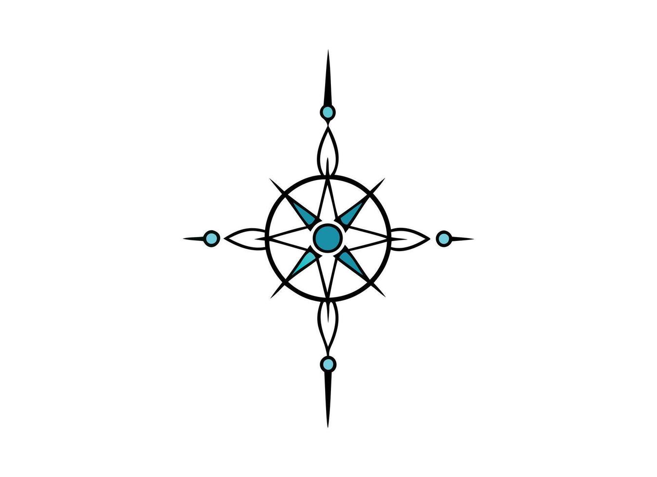 Elegant Compass Rose Illustration for Nautical and Navigation Designs vector