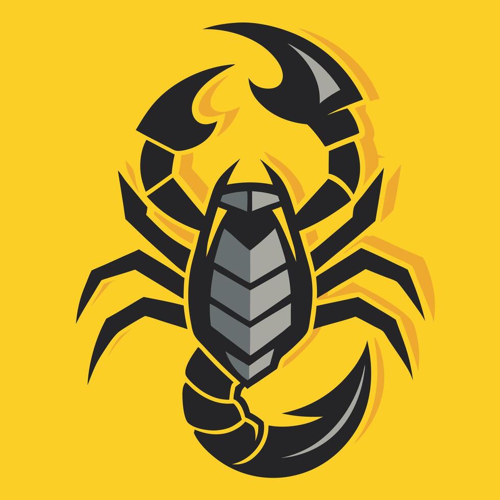 Emperor scorpion attacking, Pandinus imperator, isolated vector
