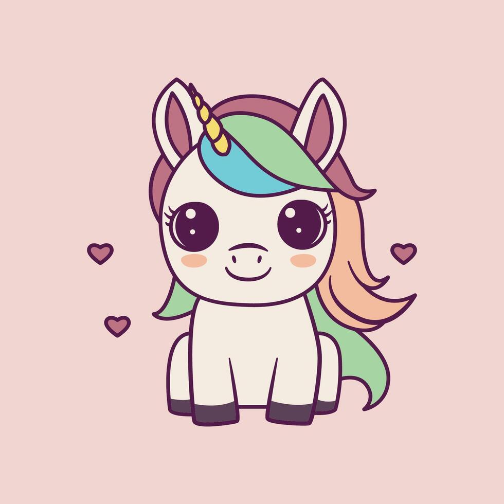 The Beautiful Story of the Rainbow Unicorn vector