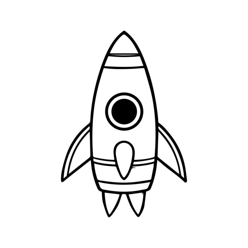Launching Rocket, Symbol of the Dream of Exploring the Universe vector