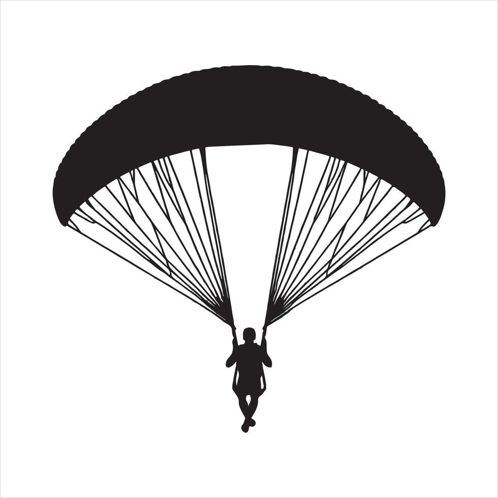 Parachute man silhouette vector