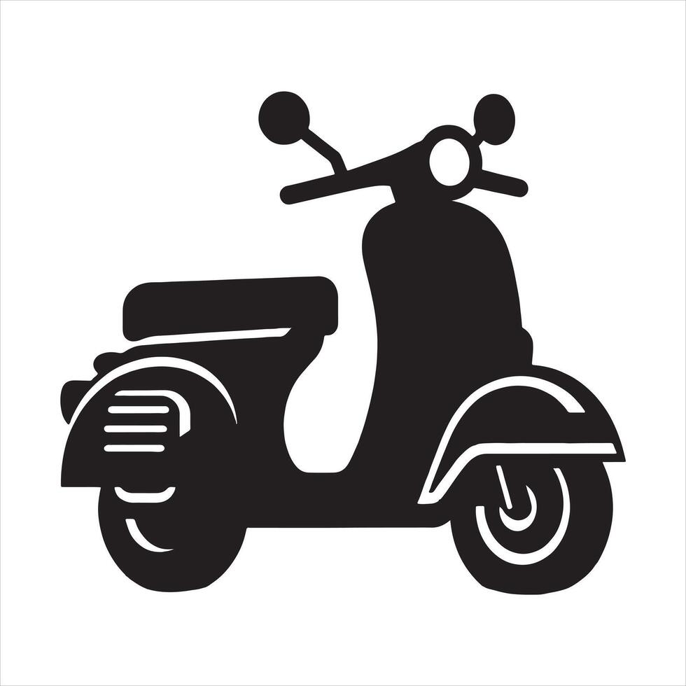 Scooter silhouette white background vector
