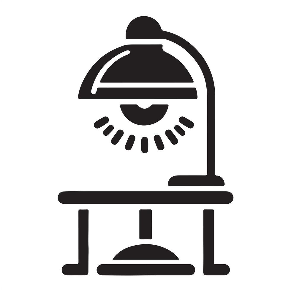 Table reading lamp icon silhouette on white background vector