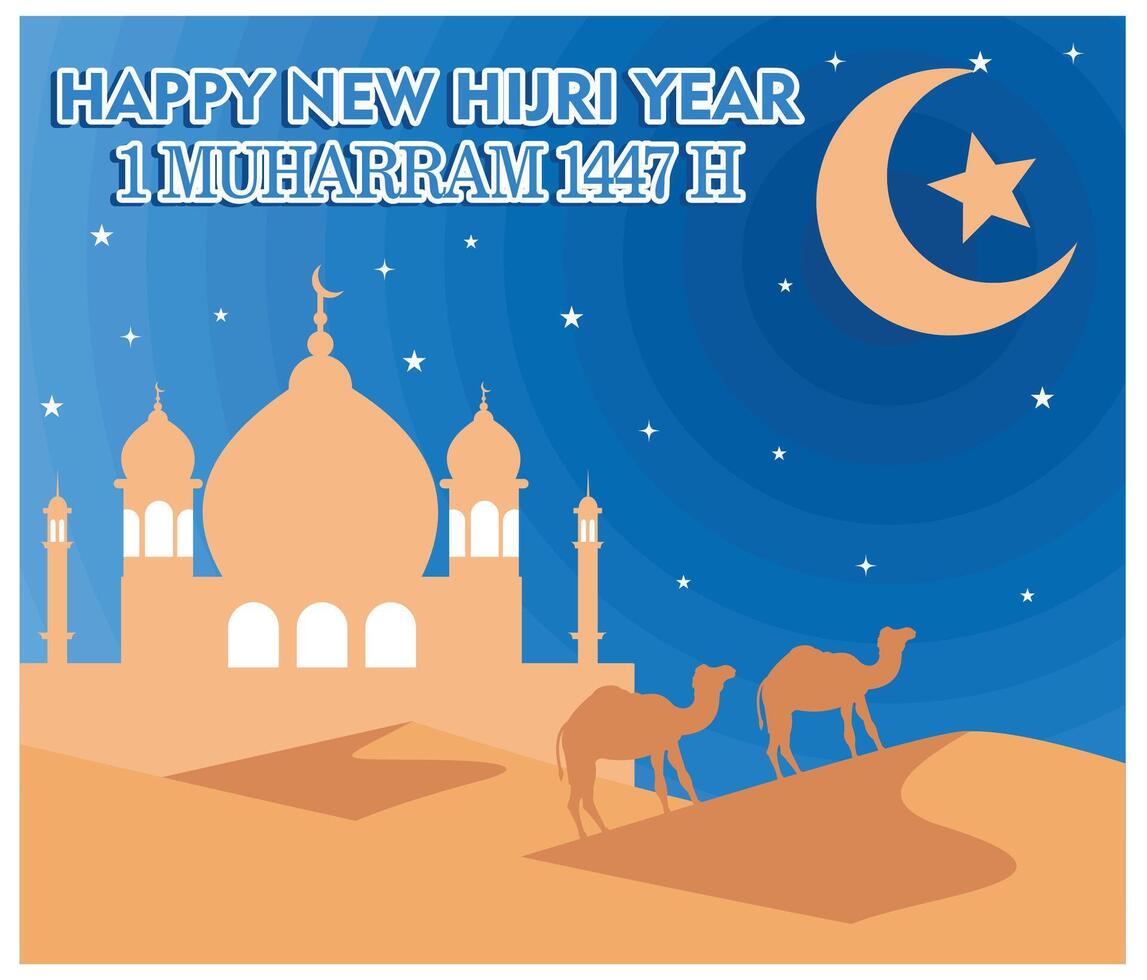 Happy new Hijri Year. Happy Islamic New Year. flat modern illustration vector
