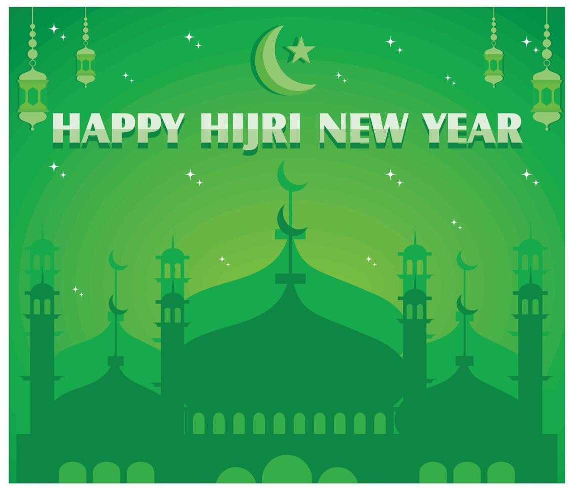 Happy Islamic Hijri New Year. flat modern illustration vector