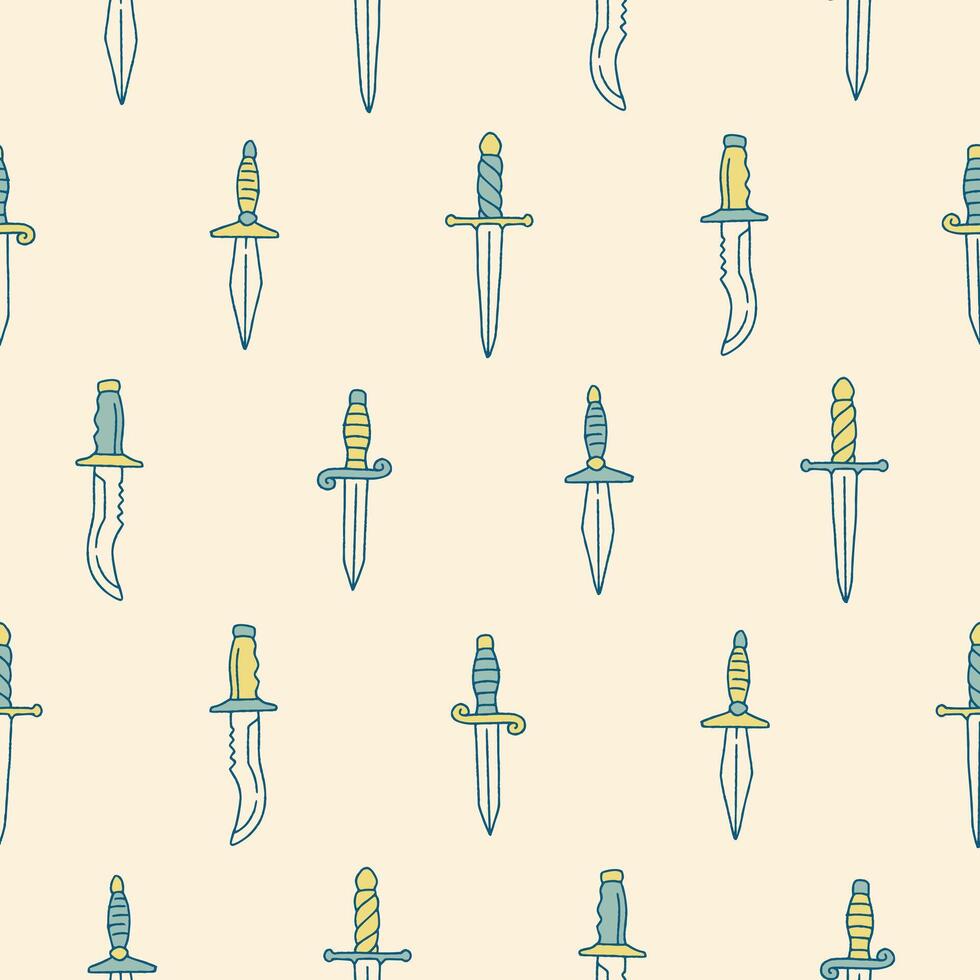 Collection of Dagger Seamless Pattern illustration Design vector